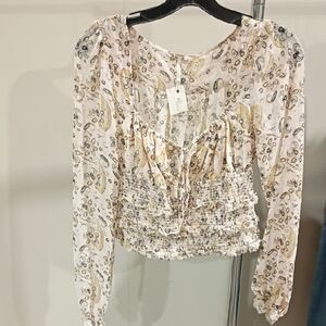 Free People Gorgeous Blouse Tunic. Size Small.